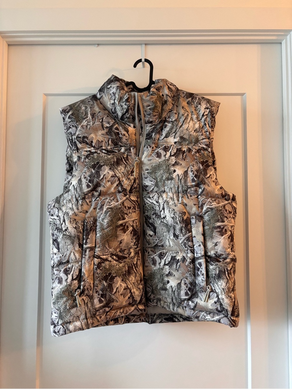 Men’s Camo Puffer Vest - Gray/White